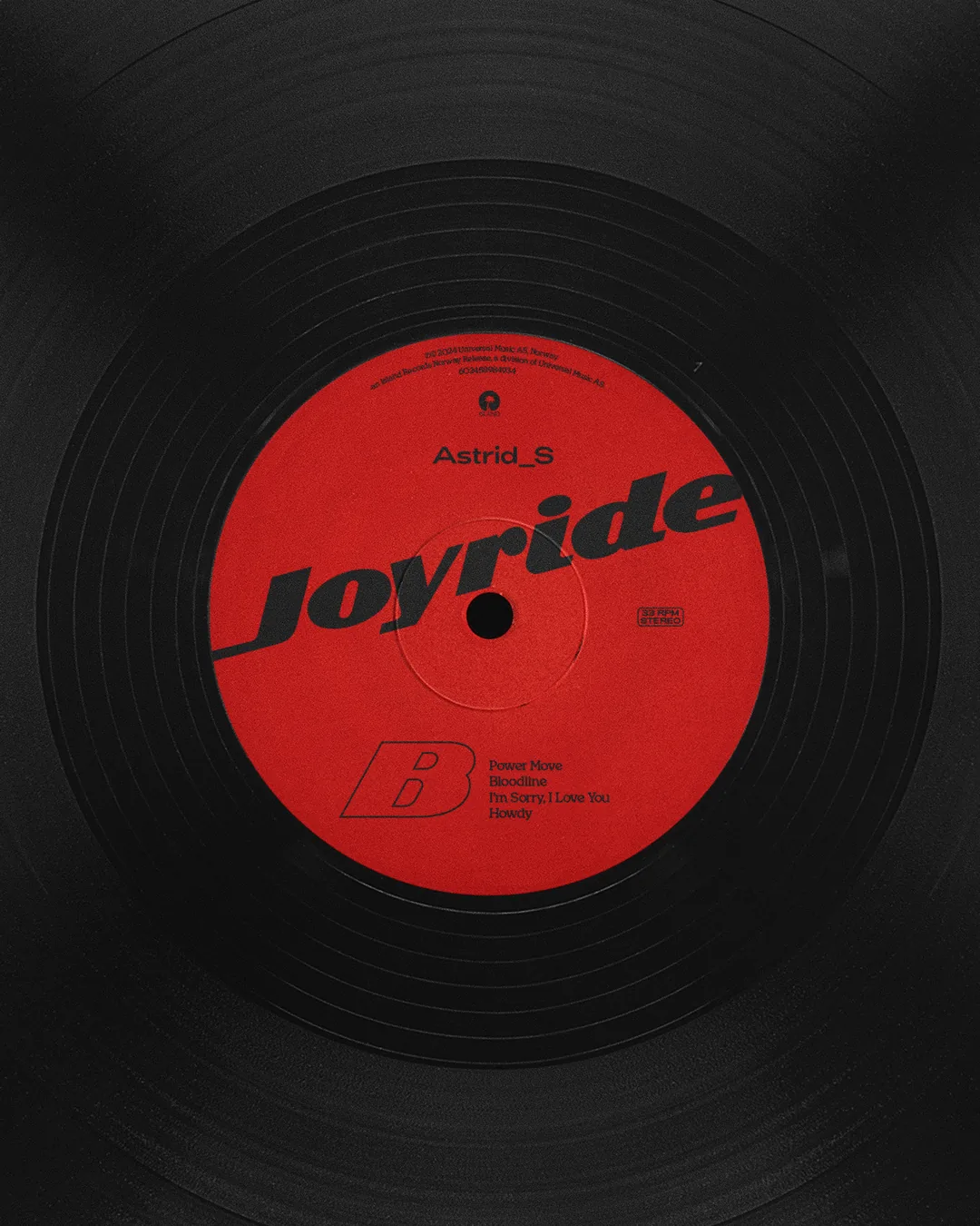 Joyride på vinyl: etiketten