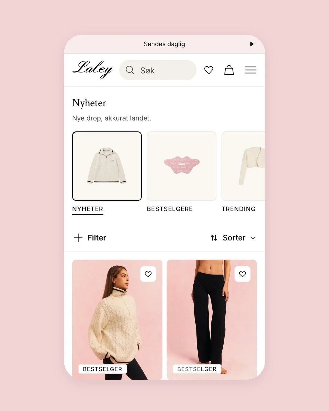 Produktoversikt i Laleys nettbutikk