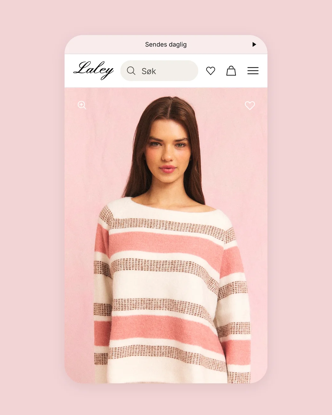 laley.no på mobil: Retro strikkegenser